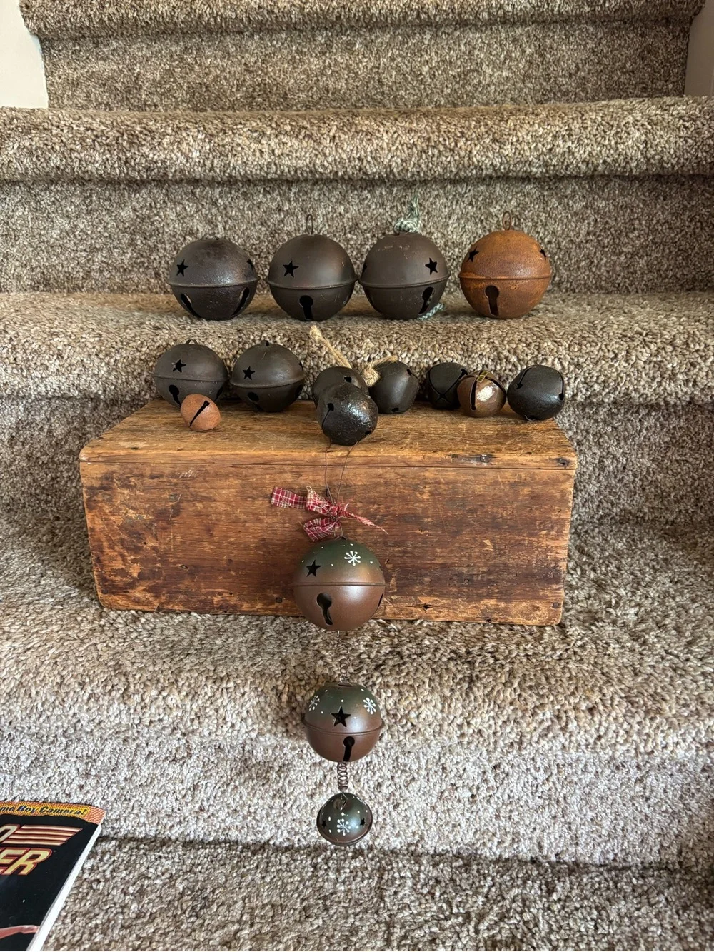 Rustic Brown & Black Jingle Bell Wall Decor - Home Wall Decor